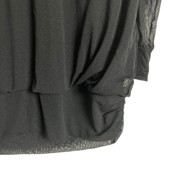 Chico’s Marion Black 3/4 Sleeve Lightweight Mesh Blouse Size US 12 - Picture 3 of 7